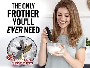 Powerful Milk Frother Handheld Foam <b>Maker</b> Lattes Automatic Whisk Drink Mixer for Coffee Battery Operated - Product Image 4