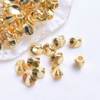 Lot de 100 perles d'espacement géométriques torsadées irrégulières en laiton plaqué or 18 carats, 3mm/4mm, marque XINYU, pour bijoux DIY