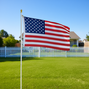 Drapeau américain 3x5 pieds en polyester 150D, sans nœuds, avec mât en aluminium pour affichage extérieur - Product Image 2