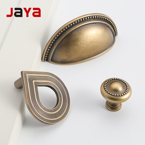JAYA Modern Brass Square Bedroom Drawer and Cabinet <strong>Door</strong> Handles with <strong>Knob</strong> Durable Furniture - Product Image 1