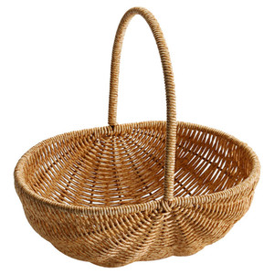 Foldable Fruit <strong>Basket</strong> Food Organizer Handle Plastic <strong>Large</strong> Outdoor Cooler Rattan Laundry Small Shopping Square <strong>Storage</strong> - Product Image 4