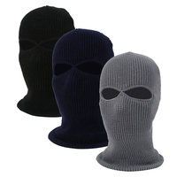 Sombrero de cara de esquí de 2 agujeros personalizado, máscaras de esquí de punto de invierno, sombrero de pasamontañas, sombrero cálido de cara completa a prueba de viento, sombrero de cubierta facial para hombres y mujeres al aire libre