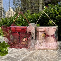 Boîtes cadeaux transparentes personnalisées en PVC transparent avec estampage doré pour mariage, souvenirs, bougies, parfums, emballages pour Noël
