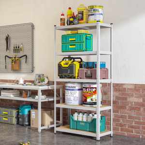 Estanterías de Almacenamiento Ligeras, Estanterías Metálicas Ajustables para Sala de Estar, Garaje, Estanterías de Acero Apilables de 5 Niveles - Product Image 1