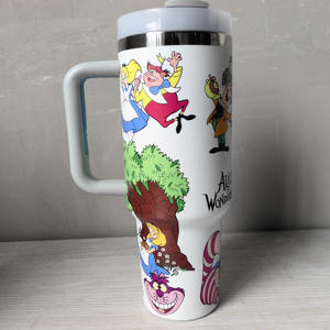 Gobelet isotherme en acier inoxydable 30/40 oz, motif princesse de dessin animé, avec poignée, pour voiture, vente chaude, personnalisable et tendance - Product Image 4