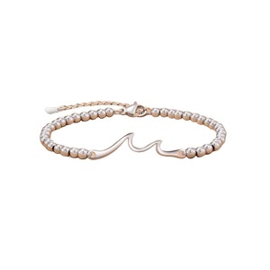 Pulsera Hecha a Mano para Mujer, con Cuentas <span class=keywords><strong>de</strong></span> Acero Inoxidable Plateadas, Colgante <span class=keywords><strong>de</strong></span> Onda, Cierre <span class=keywords><strong>de</strong></span> Langosta Ajustable, Ideal para Cumpleaños o Playa - Product Image 5