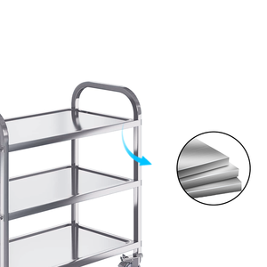 산동 공장 직영 201 스테인리스 스틸 헤비 듀티 이동식 바퀴 달린 레스토랑 스테인리스 스틸 다이닝 카트 트롤리 - Product Image 4