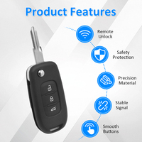 Clé de voiture pliable de remplacement OEM, télécommande 3 boutons avec lame métallique pour système de verrouillage centralisé