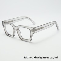 Monture optique en acétate à bords larges et épais, style punk haut de gamme, unisexe, verres PC anti-lumière bleue, logo personnalisé