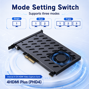 <span class=keywords><strong>Carte</strong></span> de capture PCIe X4 4CH 4K60 HDMI1.4 YUY2 pour caméra et ordinateur portable avec prise en charge MP4, entièrement en aluminium, interne PCI - Product Image 4