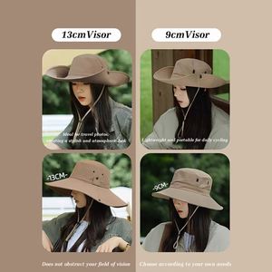 Western Style Cowboy Character Hat Large Brim Fisherman Design Unisex Four Seasons Mesh <b>Sunscreen</b> Outdoor Hiking Hat - Product Image 3