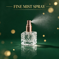 Flacon d'échantillon de parfum en verre de 10 ml, atomiseur à fine brume, rechargeable, design cube d'eau, pompe de pulvérisation en métal, portable pour les voyages