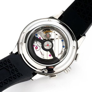 Classic Elite 42mm Stainless Steel Case <b>Automatic</b> <b>Chronograph</b> Tachymeter Sapphire Crystal Grey Dial Rubber Strap Mens New Watch - Product Image 3
