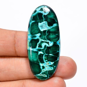Natural malaquita crisocola ovalada cabujón piedra preciosa 69,5 Ct. 43X19X6mm anillo colgante de la fabricación de piedras preciosas - Product Image 1