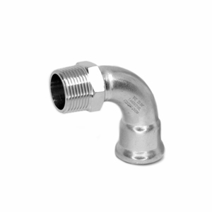 6AD0001 SKU Coude pressée mixte 90 ° Acier inoxydable AISI 316L Filetage mâle 15X1/2 Taille - Product Image 1