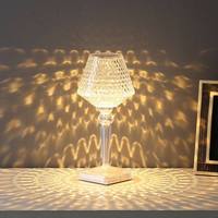 Lampe de table 3D en cristal RGB rechargeable par USB, commande tactile, projecteur LED, veilleuse, décoration de chambre, hôtel, maison, cadeau DIY
