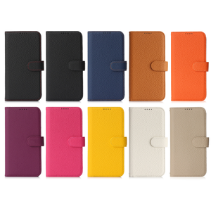 Compatible avec 17 Pro, étui de style portefeuille, porte-cartes, fonction support, cuir véritable, antichoc, grande capacité, <span class=keywords><strong>orange</strong></span> - Product Image 4