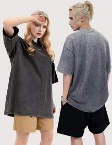 Venta al por mayor Vintage 100% algodón camiseta cuello redondo deportes al aire libre camisa gráficos peso pesado Hombre Ropa imprimir Logo en blanco - Product Image 3