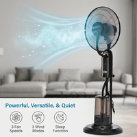 Ventilateur brumisateur télécommandé 16/18 pouces avec écran LED, pulvérisation d'eau intelligente, ventilateur sur pied pour la maison et le bureau, moteur en cuivre pur