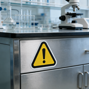 Autocollants de sécurité personnalisés, autocollants en vinyle imperméables, impression pour laboratoire et fonctions d'avertissement, autocollants découpés à la forme, durables - Product Image 5