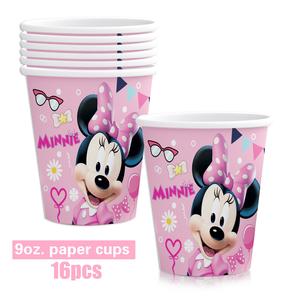 Décorations de fête d'anniversaire <span class=keywords><strong>Minnie</strong></span> Mouse pour 16 invités, fournitures, servies avec une bannière, une nappe, des assiettes jetables, kit X0131 - Product Image 2