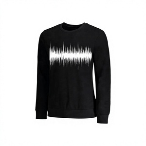 เสื้อสเวตเตอร์สวมหัวแขนยาวสีดำพิมพ์ลายดิจิตอล,พร้อมโลโก้ออกแบบได้เอง - Product Image 1