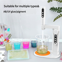 OSBANG Mini agitateur anti-mousse pour emballage de construction Résine époxy haute transparence Colle AB Résine Adhésif Mélange Travail du bois