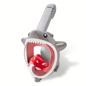KF06 Shark Shape 3 Color XS Size Water Gun Function Anti Fog Folding Kids Children Full Face <b>Snorkel</b> <b>Mask</b> - Product Image 2