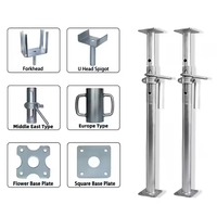Étai de construction télescopique en acier Q235 réglable avec plaque de base supérieure
