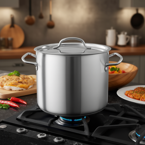 Pentola Bassa Chef Classic da 8 Quarti in Acciaio Inossidabile con Coperchio, Grande Capacità per Fornelli a Gas e a Induzione - Product Image 3
