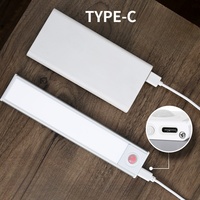 Lampu Led tubuh manusia, lampu Strip LED malam kecil induksi lemari pakaian koridor Led pengisian daya Usb
