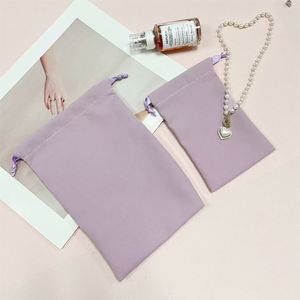 Sac de rangement de luxe en satin bleu avec cordon de serrage pour cheveux, lingerie et perruques, idéal pour un emballage anti-poussière – Offre promotionnelle - Product Image 3