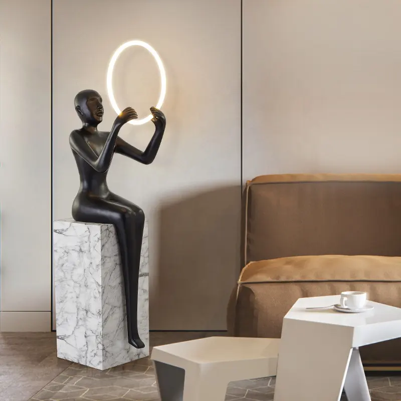 Lampu Patung Serat Kaca Abstrak, Dekorasi Dalam Ruangan Warna Kustom FRP Resin