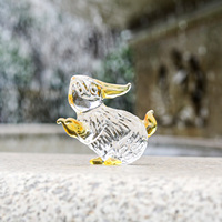 Figura de Conejo en Forma de Bola de Cristal Amarillo Pulido Hecha a Mano, Coleccionable, Arte Popular Ecológico, Estatua con Estampado de Animal del Zodíaco, Primavera