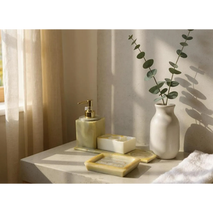 Oro bianco tradizionale elegante resina e ceramica set da bagno per la casa e l'arredamento dell'hotel nuovo numero di modello - Product Image 1