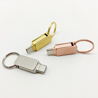 Flashdisk USB OTG 128GB 64GB 32GB 16GB ke Tipe-C Pendrive dengan Harga Murah 2 in 1 USB Stick
