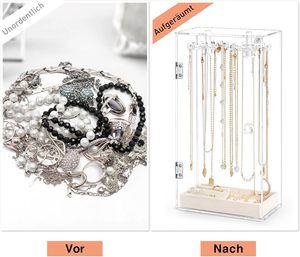 4 niveles 360 giratorio acrílico colgante joyería collares pulseras organizador pendiente titular soportes de exhibición - Product Image 4