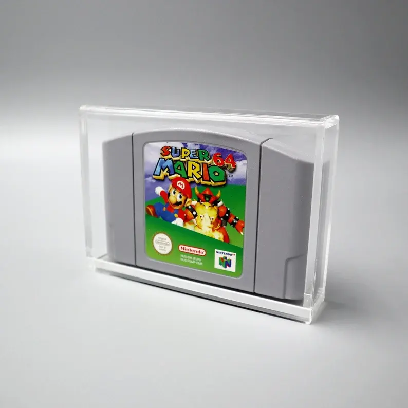Benutzer definierte klare Nintendo 64 N64 Patrone Videospiel Acryl Vitrine Protector