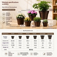Pot Plastik Pengontrol Akar, Pot Bunga untuk Rumah, Bernapas, Retro, untuk Pothos, Mawar, Anggrek, Luar Ruangan, Halaman, Ukuran Galon, Tebal