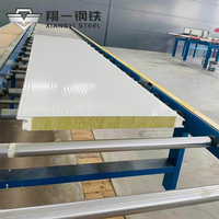 Panneau sandwich isolant en laine de roche avec bordure en PU pour bardage métallique et panneau isolant extérieur, matériaux de construction industriels