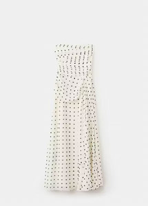 Robe longue sans bretelles à pois pour femmes, avec ceinture à nouer, coupe ample, en mousseline de soie, robe d'été décontractée - Product Image 5