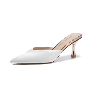 Mules à bout pointu 6776A pour femmes, talon haut, dessus synthétique, style coréen, tendance mode, toutes saisons, sabots et mules - Product Image 3