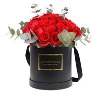 Boîtes en papier rondes personnalisées de grande taille, boîtes pour fleurs, emballage cadeau pour roses, boîte en carton avec ruban pour mariage