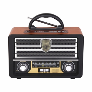 Reproductor de escritorio con control remoto por radio de banda completa, con caja de madera e inserto para tarjeta. - Product Image 5