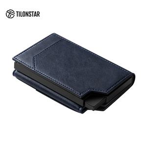 TILONSTAR TVC505, funda de aluminio de cuero personalizable, tarjetero de identificación emergente de crédito antirrobo con función de bloqueo RFID - Product Image 3