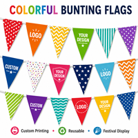 Drapeaux promotionnels personnalisés avec logo imprimé pour festivals, bannières publicitaires, guirlandes de drapeaux pour la décoration et la promotion de la marque
