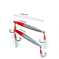 Leurre de pêche jigging en métal à coulée rapide 40g-100g, appât dur pour la pêche au maquereau en eau profonde et salée, double hameçons