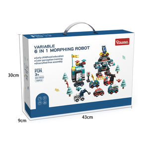 6 In <span class=keywords><strong>1</strong></span> Diy 140Pcs Grote Deeltjes Robot Engineering Voertuig Bouwsteen <span class=keywords><strong>Set</strong></span> Plastic Compatibele Assemblage Bouwsteen Speelgoed <span class=keywords><strong>Set</strong></span> - Product Image 6