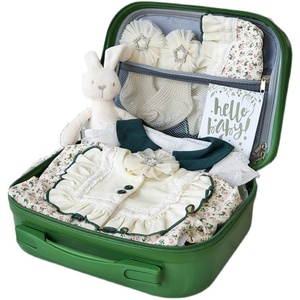 Caja de Regalo de Ropa de Verano de Algodón con Encaje Floral <span class=keywords><strong>y</strong></span> Temática Forestal Personalizada, Regalo de Peluche para el Primer Cumpleaños del Bebé, Luna Llena, 100 Días - Product Image 5