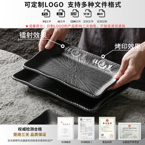 Kaboya Melamine <b>Plates</b> Rectangle <b>Black</b> Commercial Party Dishes - Product Image 4